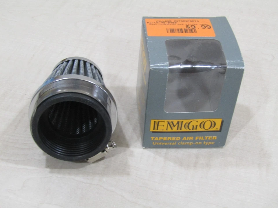 EMGO UNIVERSAL CLAMP ON AIR FILTER 54MM CHROME 12-55754 HONDA KAWASAKI SUZUKI - Image 2 of 3