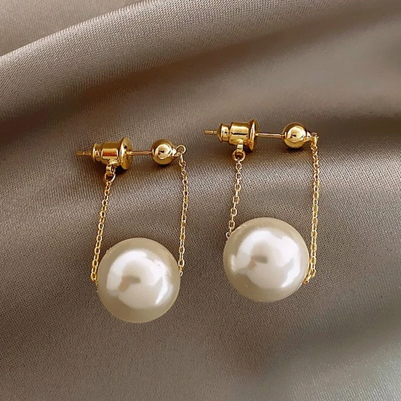 Amazon.com: Big Pearl Earrings Oversized Classic Faux Round Studs White  Simulated Large Pearl Earrings for Women -12mm: Clothing, Shoes & Jewelry