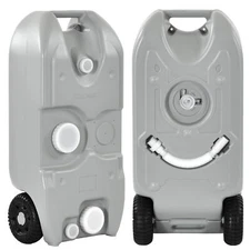 Portable RV Waste Tank Kit 10.6 GAL Large Tote Water Holding Camper Dump Sewer