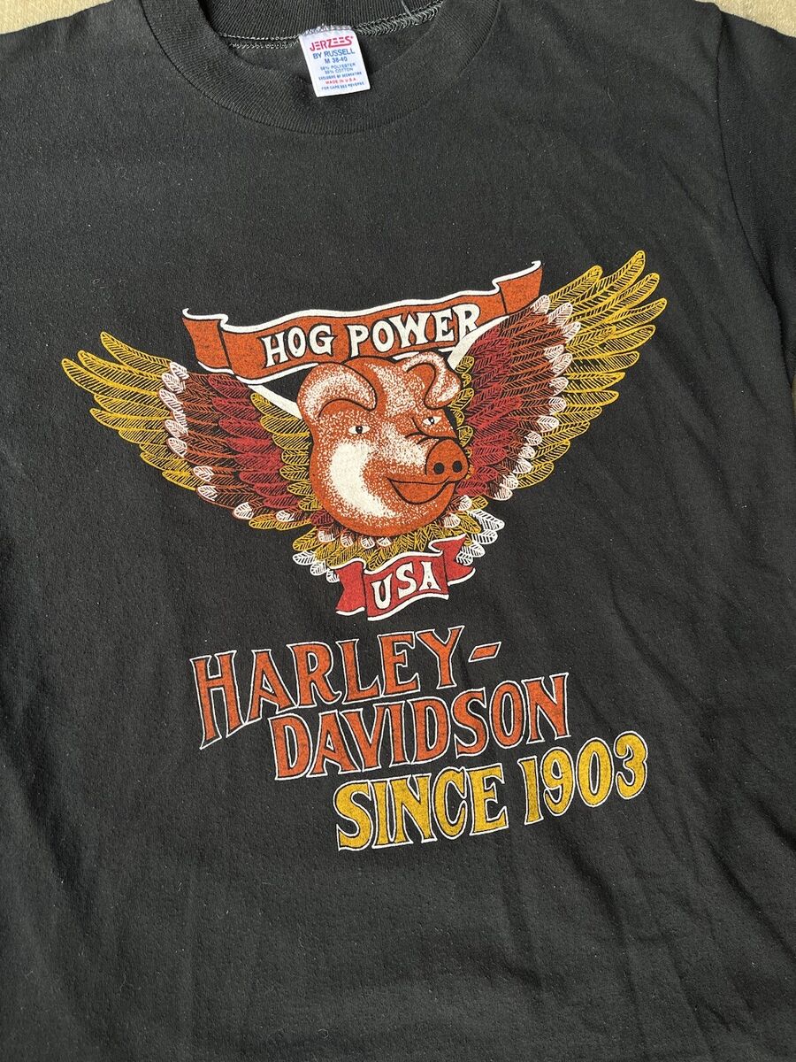 Vintage Harley Davidson Hog Power T Shirt Original 80's (M Vintage Harley Davidson Hog Power T Shirt Original 80's (M