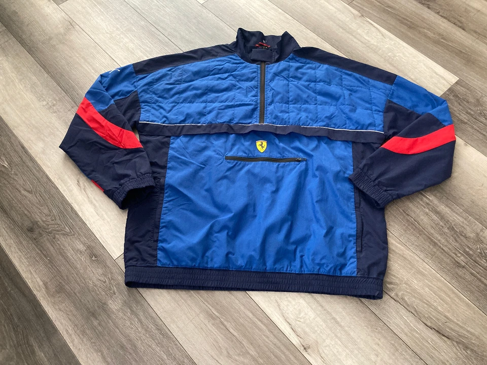 Puma Ferrari Men's Blue Red 2 piece Tracksuit Jacket Size Large Pants Medium - Image 4 of 4