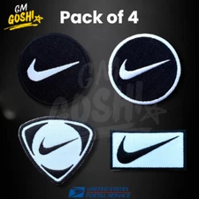 N I K E Embroidered Swoosh 4 Diifrent Style 2.5"&2" Sizes Sew/Iron On Pack of 4