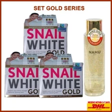 3X Namu Life Snailwhite Gold Cream Restore Face50ml+Essence Water Nano Gold150ml