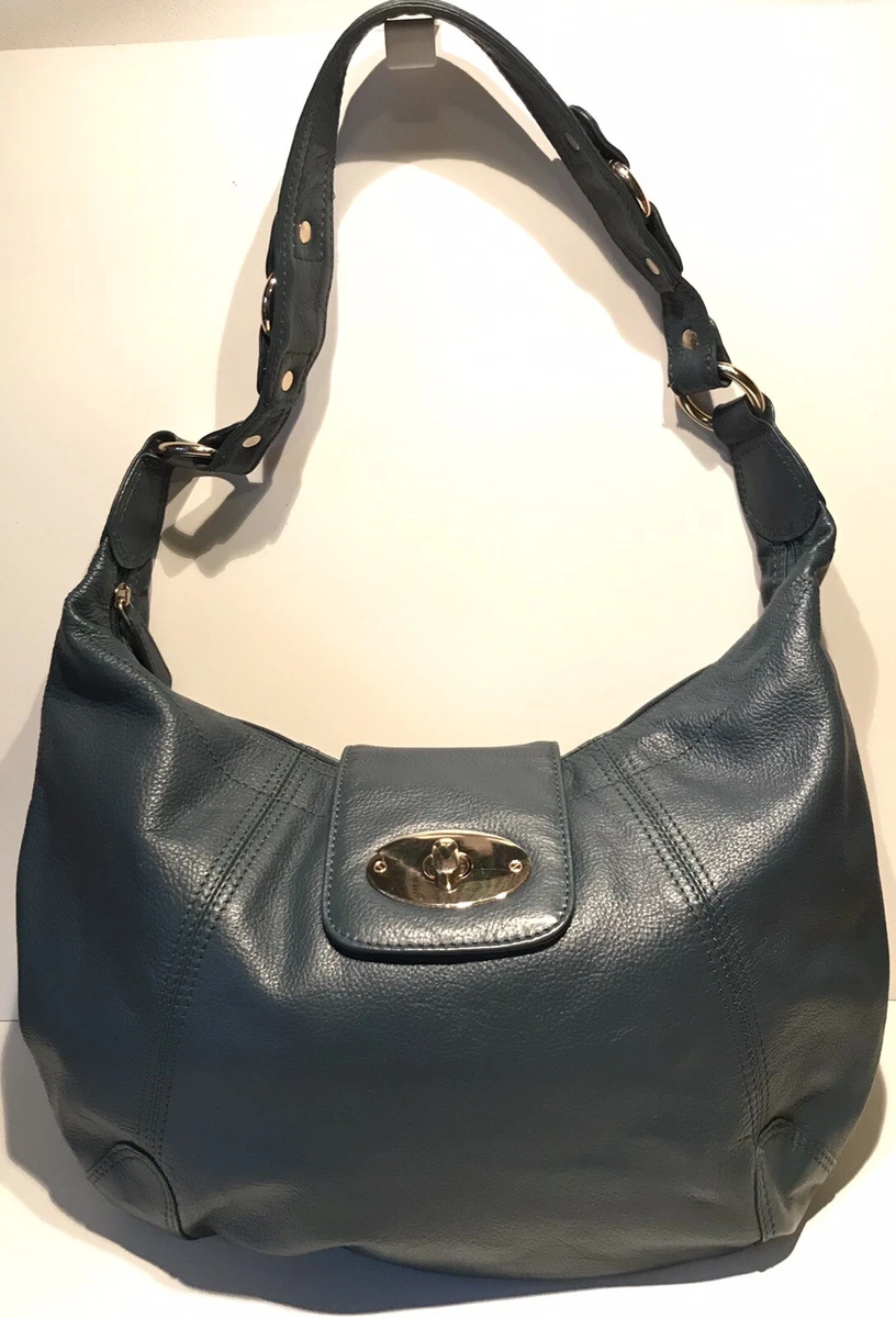 Sienna De Luca Hobo Slouch Shoulder Bag In Soft Blue Leather With