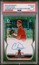 2023 Bowman #CPACD Caden Dana RC 1st Chrome Green Shimmer Auto /99 PSA 9 Angels