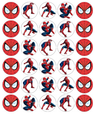 Spiderman x 30 Cupcake Topper essbar Waffelpapier Fee Kuchentopper