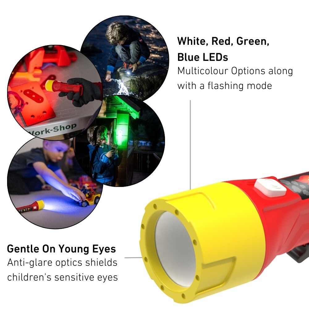 Ledlenser KIDBEAM4 Kids Torch 4 Colour LED AAA Battery Fireman Gift For Children