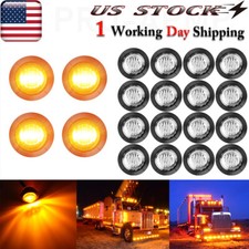 20x Clear Amber 12v Led Marker Lights Truck Trailer Round 34 Side Bullet Light 20x Clear Amber 12v Led Marker Lights Truck Trailer Round 34 Side Bullet Light