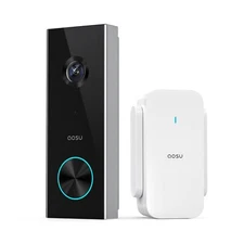 AOSU Doorbell Camera Wireless, Battery-Powered Video Doorbell with Chime, 2K ...