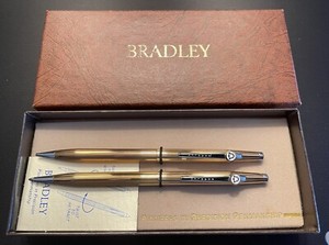 BELL TELEPHONE Logo VINTAGE Pen and Pencil Set Executive Gift BRADLEY w/ Box