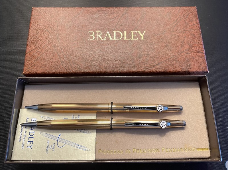 BELL TELEPHONE Logo VINTAGE Pen and Pencil Set Executive Gift BRADLEY w/ Box