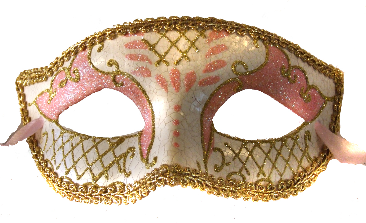 Venetian Eye Mask Pink Costume Prom Party Mardi Gras New Orleans-image