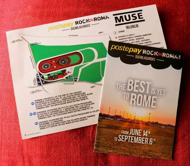 MUSE Fold out ROCK IN ROMA festival mini programme + info press flyer Italy 2015 - Imagen 1 de 1
