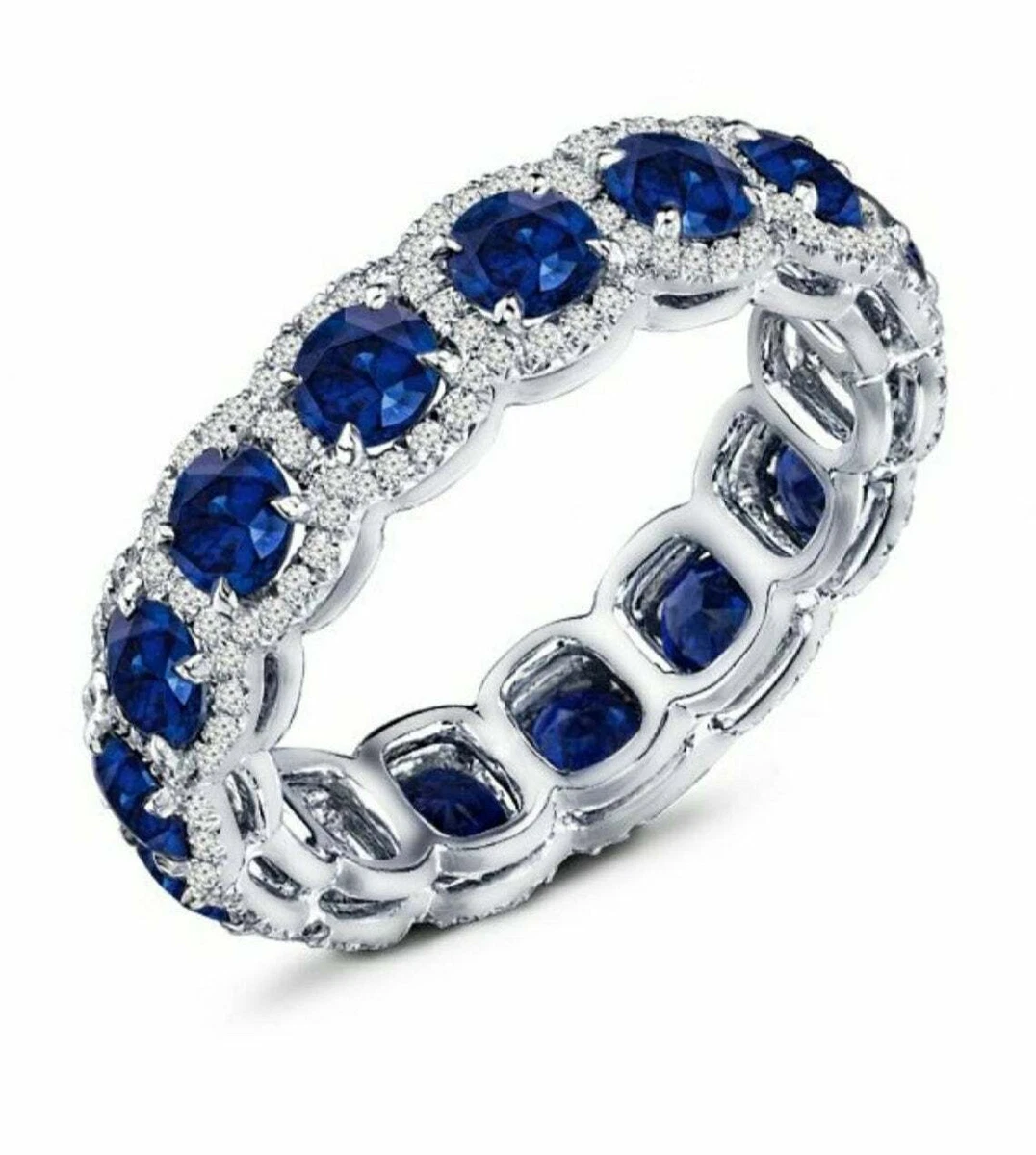 Sapphire and cz shop eternity band
