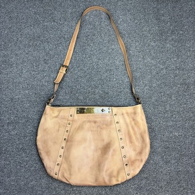 Patricia Nash Hobo Oil Rub Caramel Color Brown Leather Crossbody Hobo Purse Bag