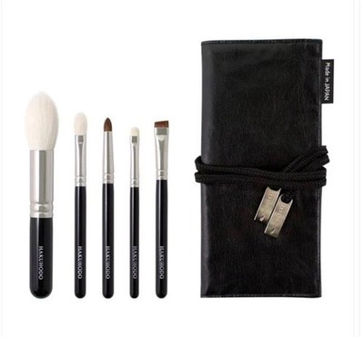 Hakuhodo Kumano Brush New Basic set 5 W pouch from Japan Black Make Up Goat Hair
