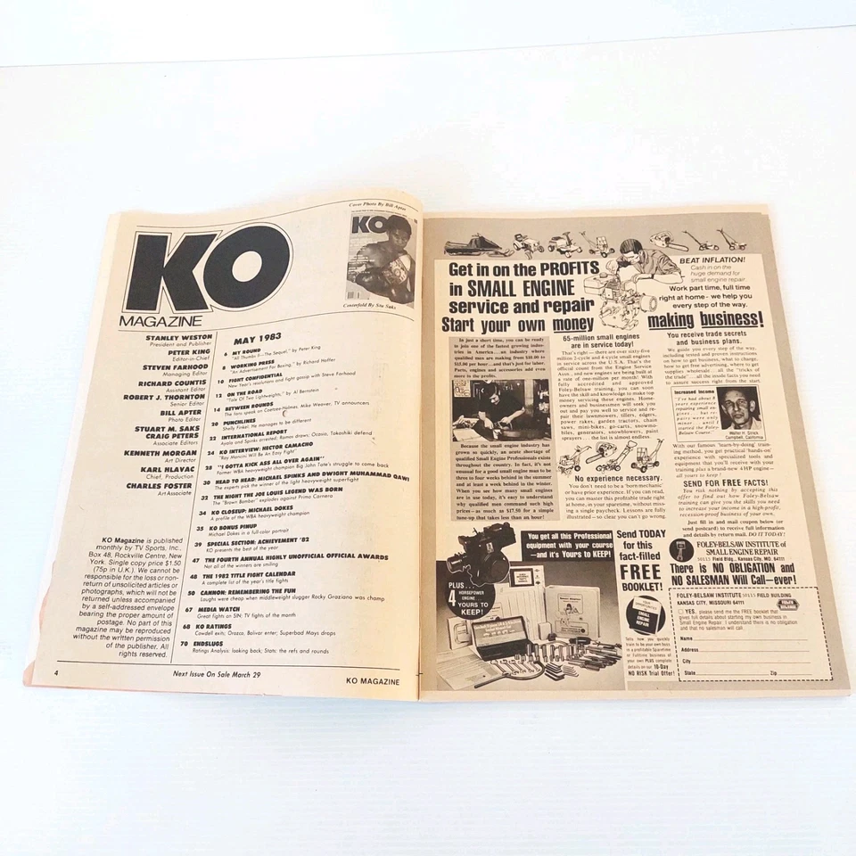 KO MAGAZINE HECTOR CAMACHO COVER MAY 1983 | VGC | BOXING | POSTER INTACT - Image 3 of 4