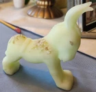 Fenton Uranium Glass Donkey Hand Painted Signed  S Fisher W 4 3/4"
