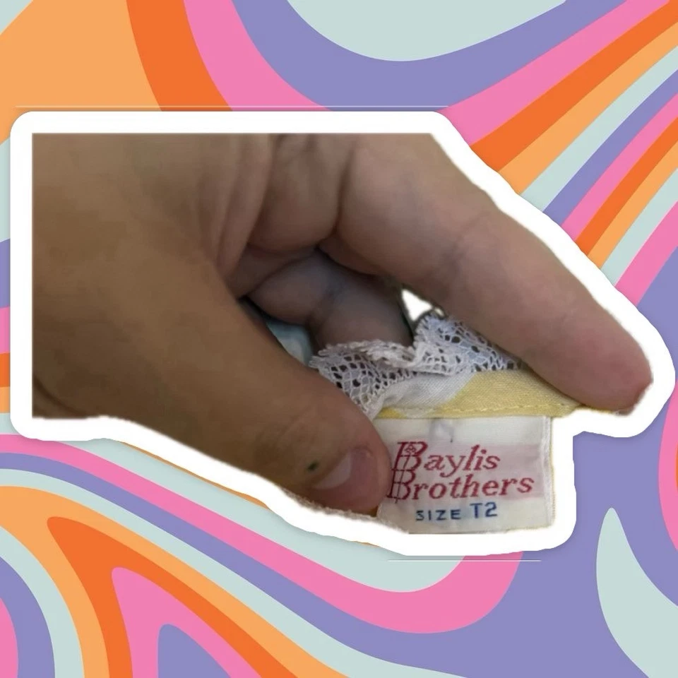 Vintage 60s Era Baylis Brothers 100% cotton Polly Flinders Baby Girl Dress  Foto 3 de 3