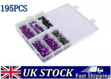 195PCS PurpleComplete Motorcycle Fairing Bolts Kit Panel Speed Clip Fastener