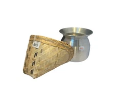 Sticky Rice Steamer Bamboo Basket N Pot Thai Lao Kitchen Cooking
