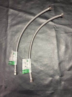2 = Stainless Braided Faucet Sink Supply Line 3/8'' Compression X 1/2'' FIP X 20''