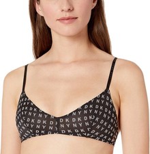 DKNY Womens Logo Mesh Wire-Free Bralette Size S