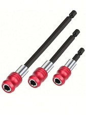3Pcs Magnetic Extension Bit Holder Steel 1/4" Hex Screwdrive3Pr Drill ExtraLong.