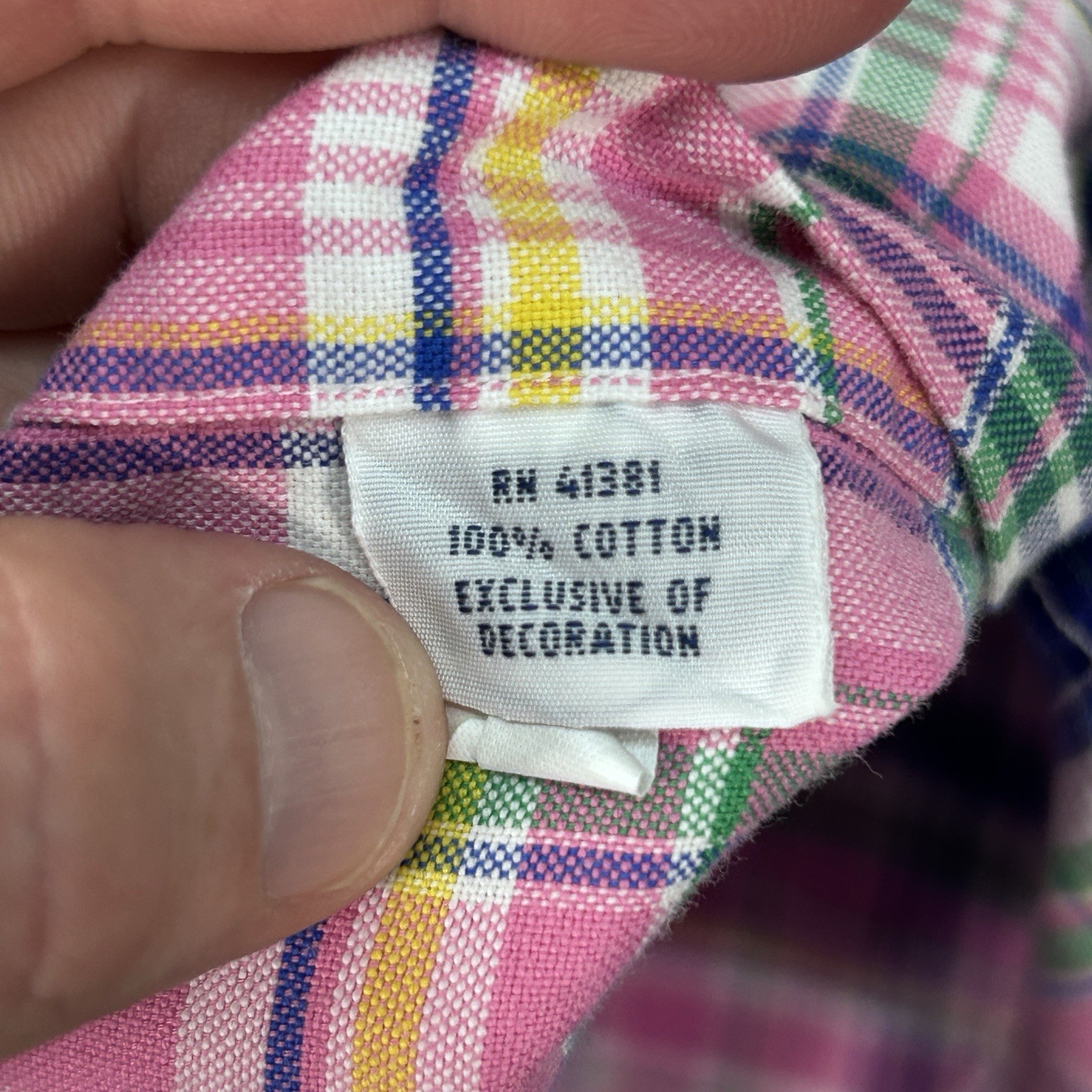 Polo Ralph Lauren camicia abbottonata uomo grande quadri carne pony preppy.