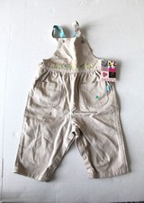 Vintage Carter's Tan Floral Overalls Baby Girl Size 12-18 Months Snap Closure
