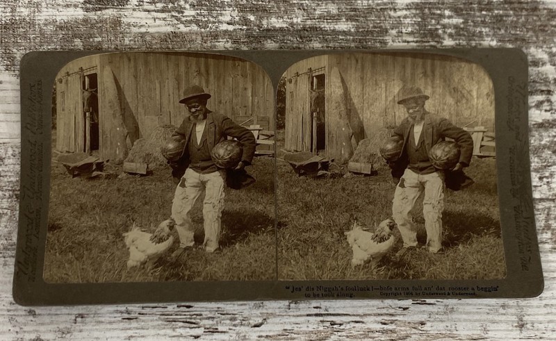 Underwood & Underwood Stereoscope Card Photo Black Man Poorly Depicted Jim Crow