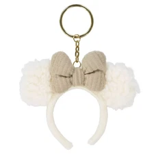 Japan Tokyo Disney Resort Minnie Ears Keychain Winter Fluffy 【US STOCK】
