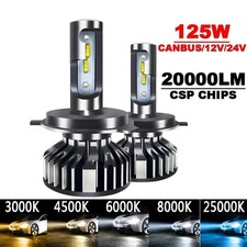LED Lens Headlight H4 12V Mini Lens Super Bright Hi/Lo Beam White Light 6500K