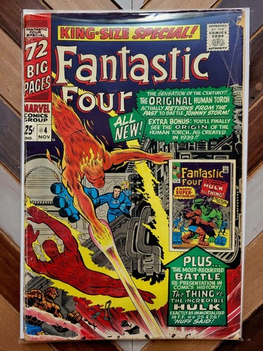 Fantastic Four Annual #4 G/VG Marvel 1966 1st App GOLDEN AGE Human Torch + HULK
