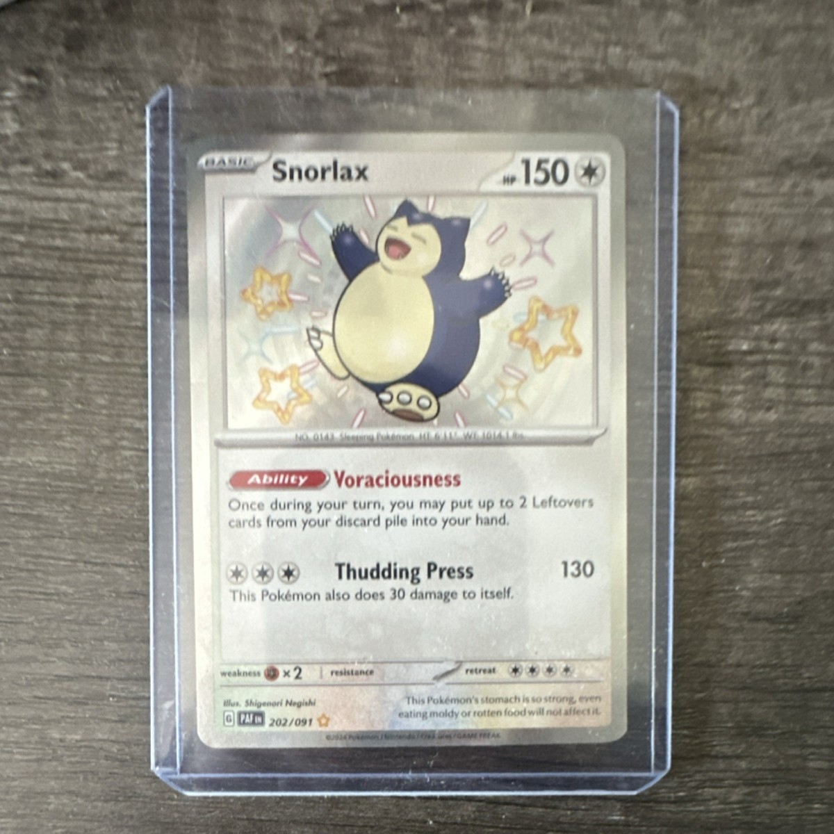 snorlax pokemon card shiny Pokemon Trading Card Game Paldean Fates Shiny Rare Snorlax #202 [PSA 10]