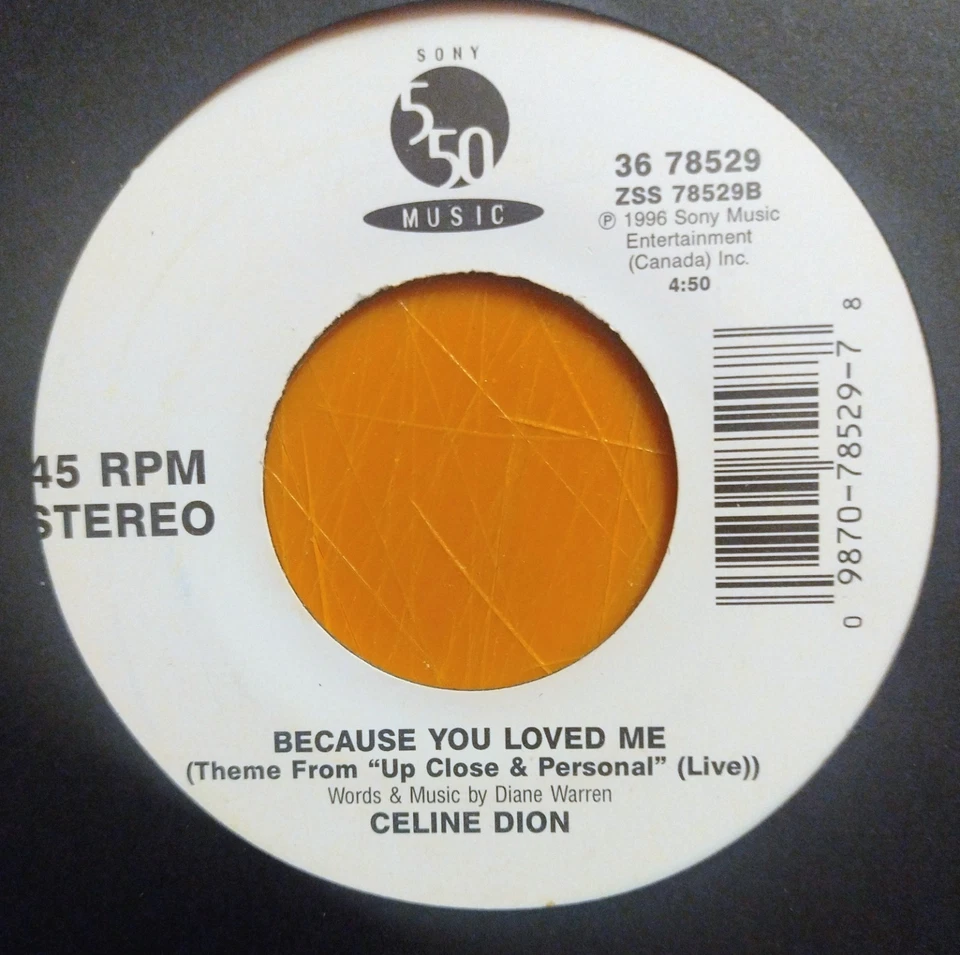 CELINE DION ALL BY MYSELF 7" US VINYL 45 FREE CUSTOM PIC SLEEVE - Image 4 of 4