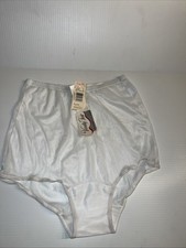 VINTAGE VANITY FAIR GRANNY PANTY BRIEF White SEMI SHEER sz 5 D