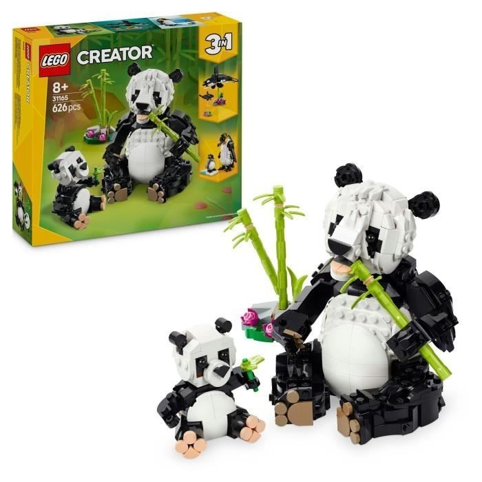 LEGO Creator 31165 la famille de pandas, cadeau idéal pour fille et garçon
