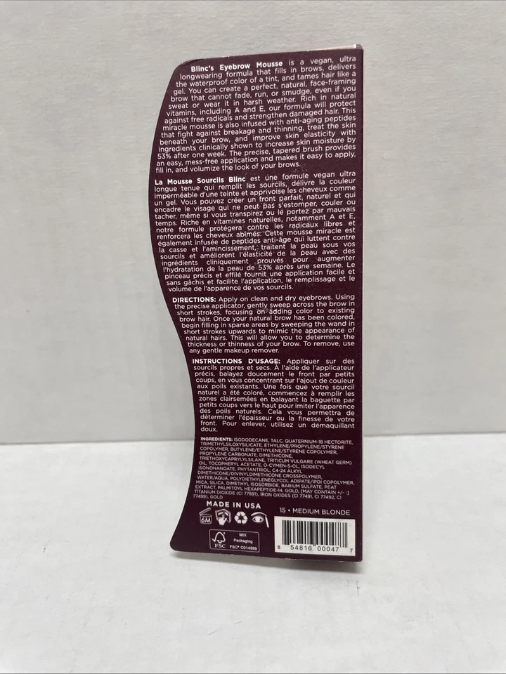 BLINC EYEBROW MOUSSE MEDIUM BLONDE 4.7 mL/0.16 Fl Oz - Image 2 of 4