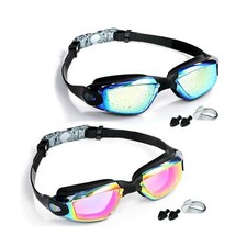 Swim Goggles - 2 Pack Swimming Goggles Anti Fog No Leaking For Adult Women Men