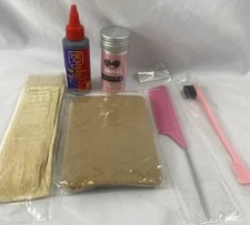 NEW 7pc Wig Kit -Salon Pro Super Hair Bond Glue + Wax + Comb + 2 Caps + Headband