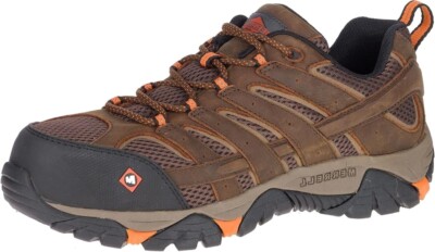 Merrell Work Z37106 Mens Brown Moab Vertex Vent Comp Toe Work Shoes Size 12W