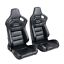 thumbnail 2  - Reclinable Universal Racing Bucket Seats with Sliders, Black with Carbon Back