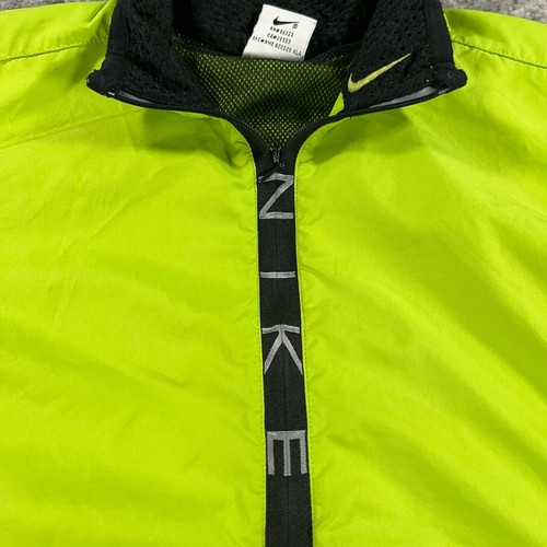 Vintage Nike Windbreaker Jacket Boys Medium Green 1/2 Zip Pullover 90s Y2K Logo - Picture 2 of 20