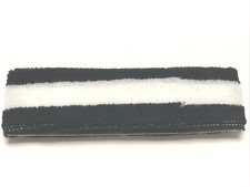 Two Black White Stripe Sweatband Headbands - head sweat - Free Shipping USA
