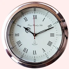 Vintage Decorative Brass Ship Clock Antique Style Maritime Wall Clock.