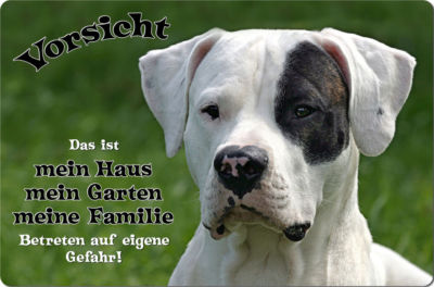 DOGO ARGENTINO - A4 Metall Warnschild Hundeschild SCHILD Türschild - DAO 11 T1