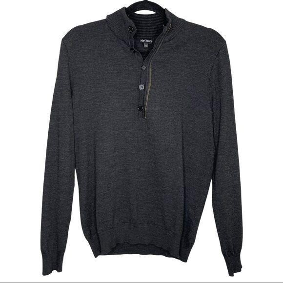 NetWork Men's Quarter Button Pull Over Sweater Me… - image 1
