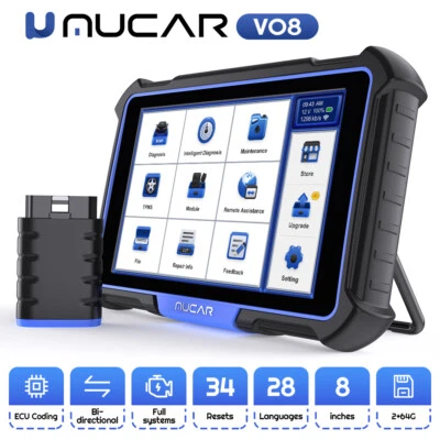 MUCAR VO8 Diagnostico Auto OBD2 Scanner Veicoli ECU Tutto Sistema 34 Ripristina