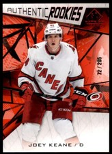 2021-22 SP Game Used Red Fragment #163 Joey Keane RC 72/205 Carolina Hurricanes